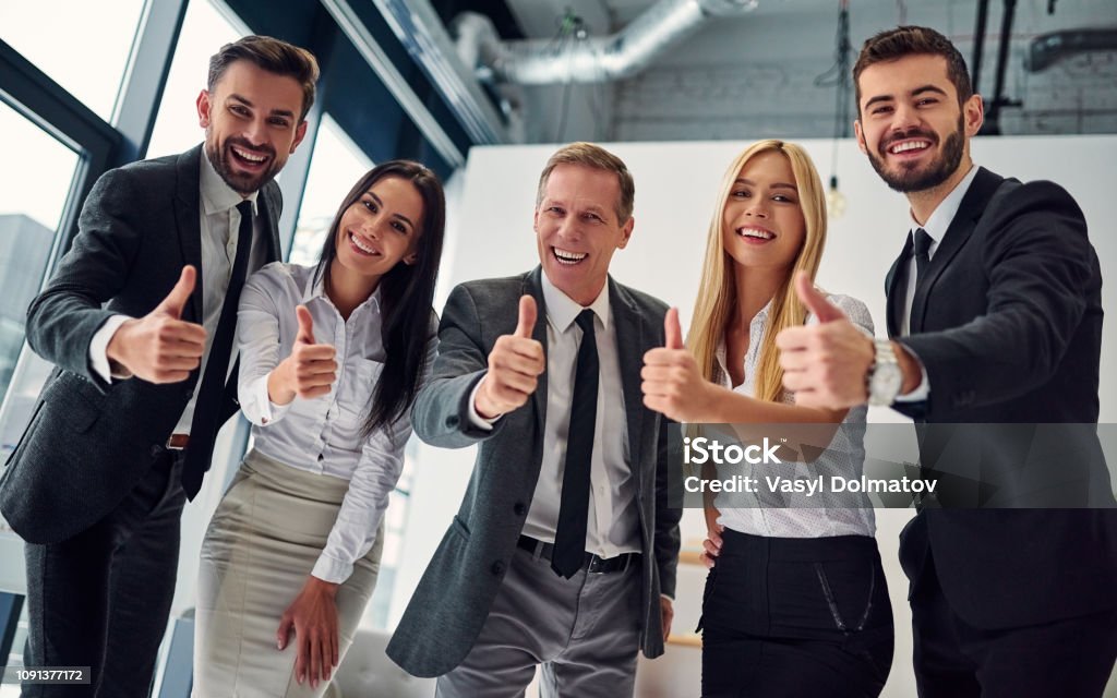 business people working together in office. group of office workers.